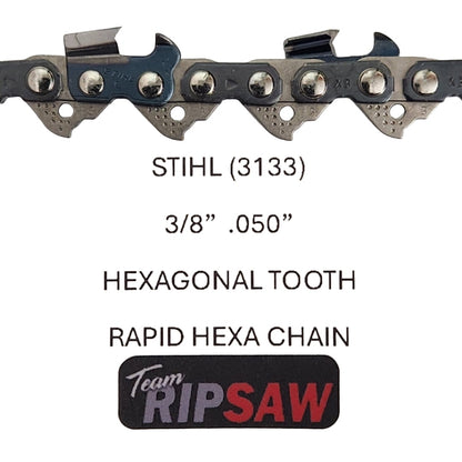 STIHL RAPID - HEXA 33RH aka 3133 Chisel Chain (3/8 .050) Select a Size 2-Pack